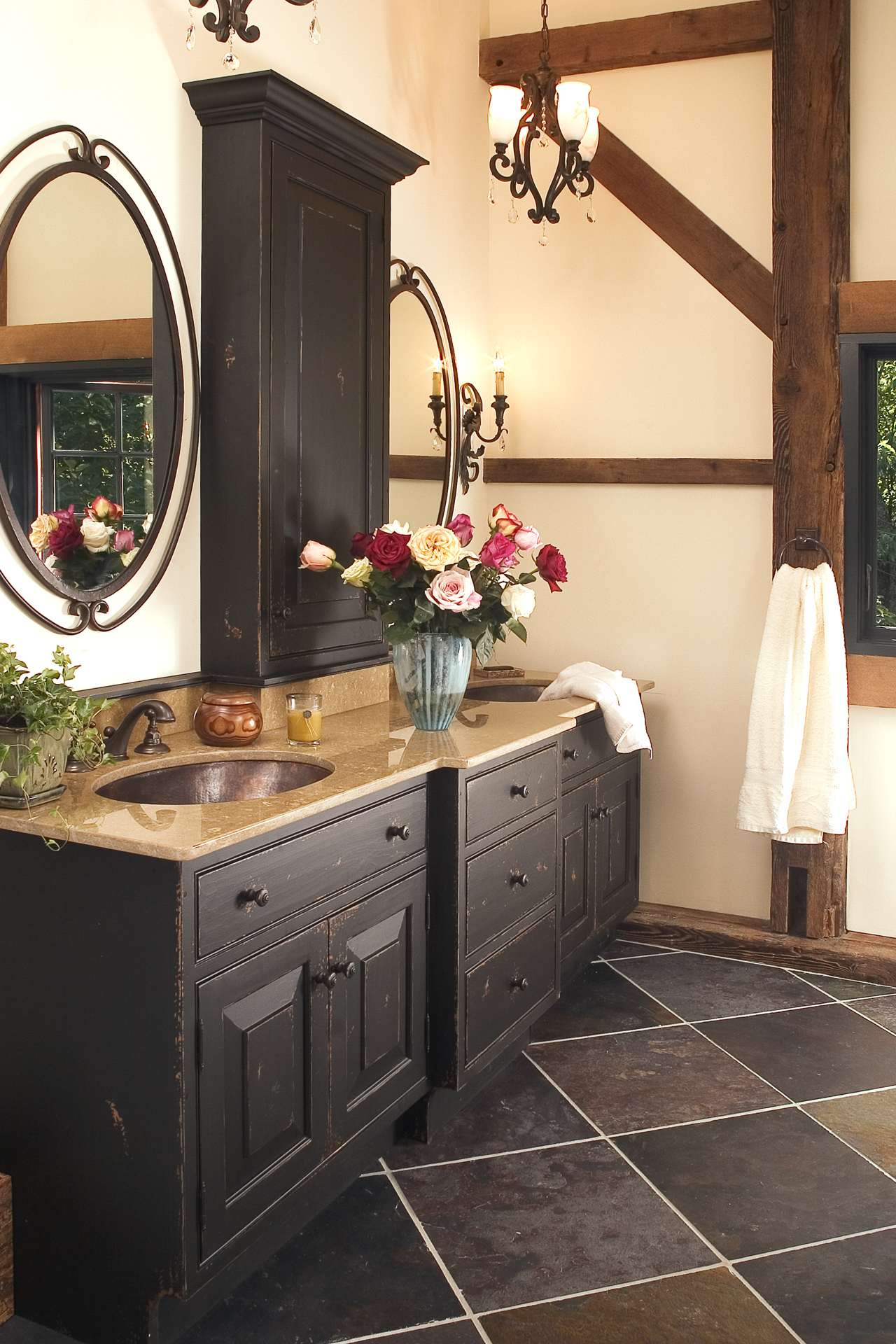 Rustic Eclecticism Master Bathroom- New Hope, PA 