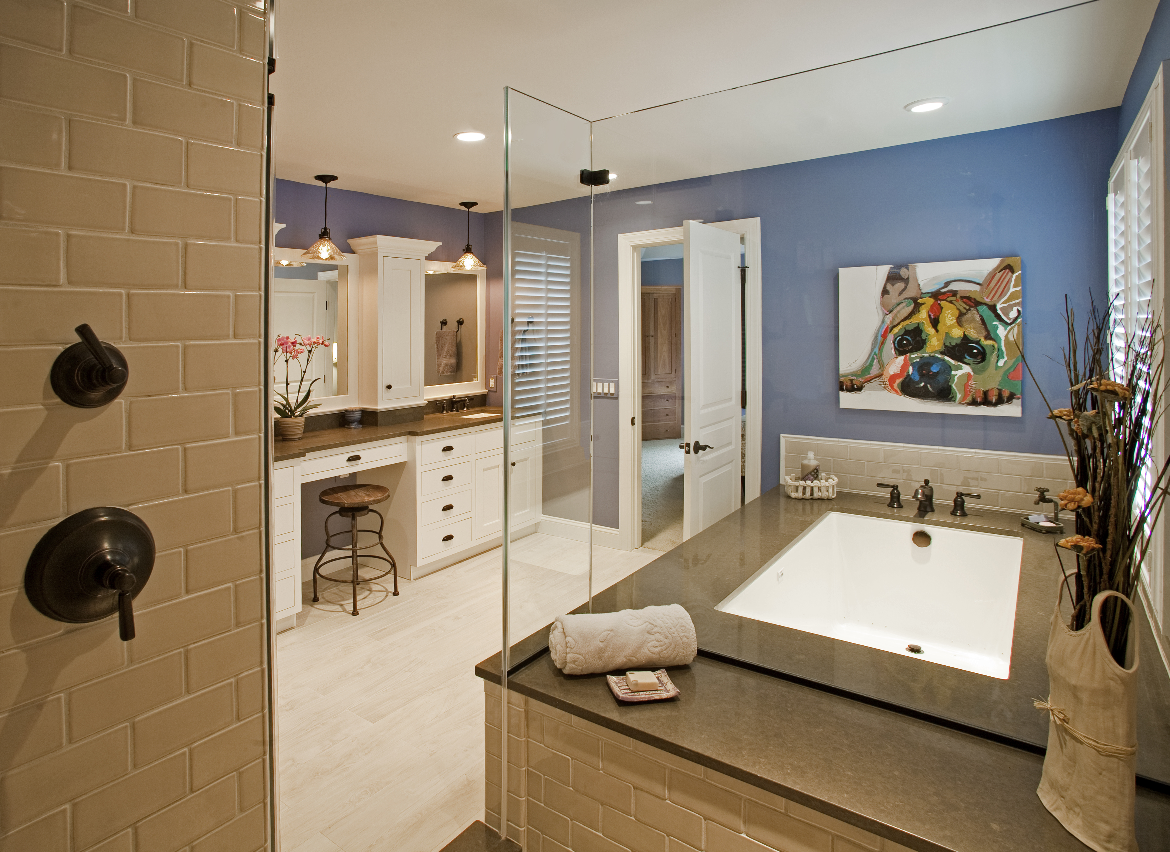 Suburban Transitional Master Bathroom- Lafayette Hill, PA
