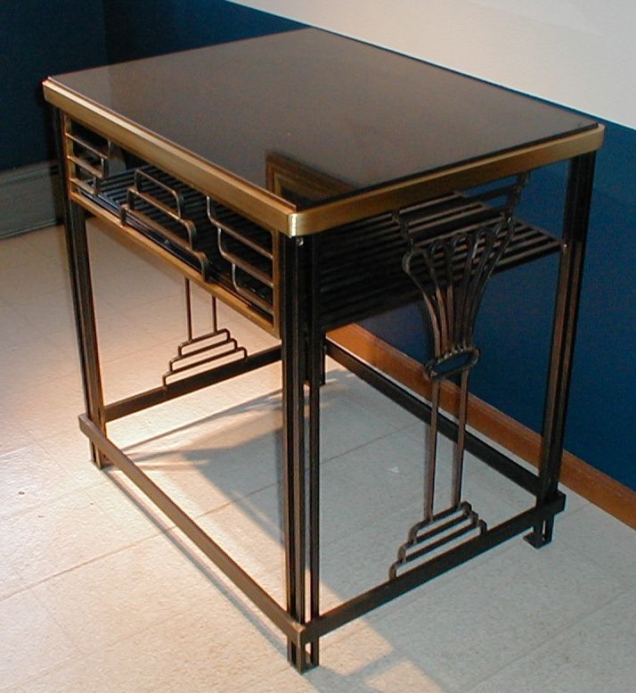 Lawler bronze iron table with granite top