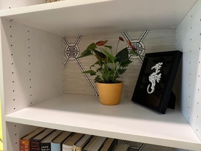 Wallcovering in Office Shelving